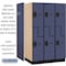 Salsbury Industries Wardrobe Locker, 45" W, 24" D, 76" H, (3) Wide, (6) Openings, Blue 27364BLU - alternate 6